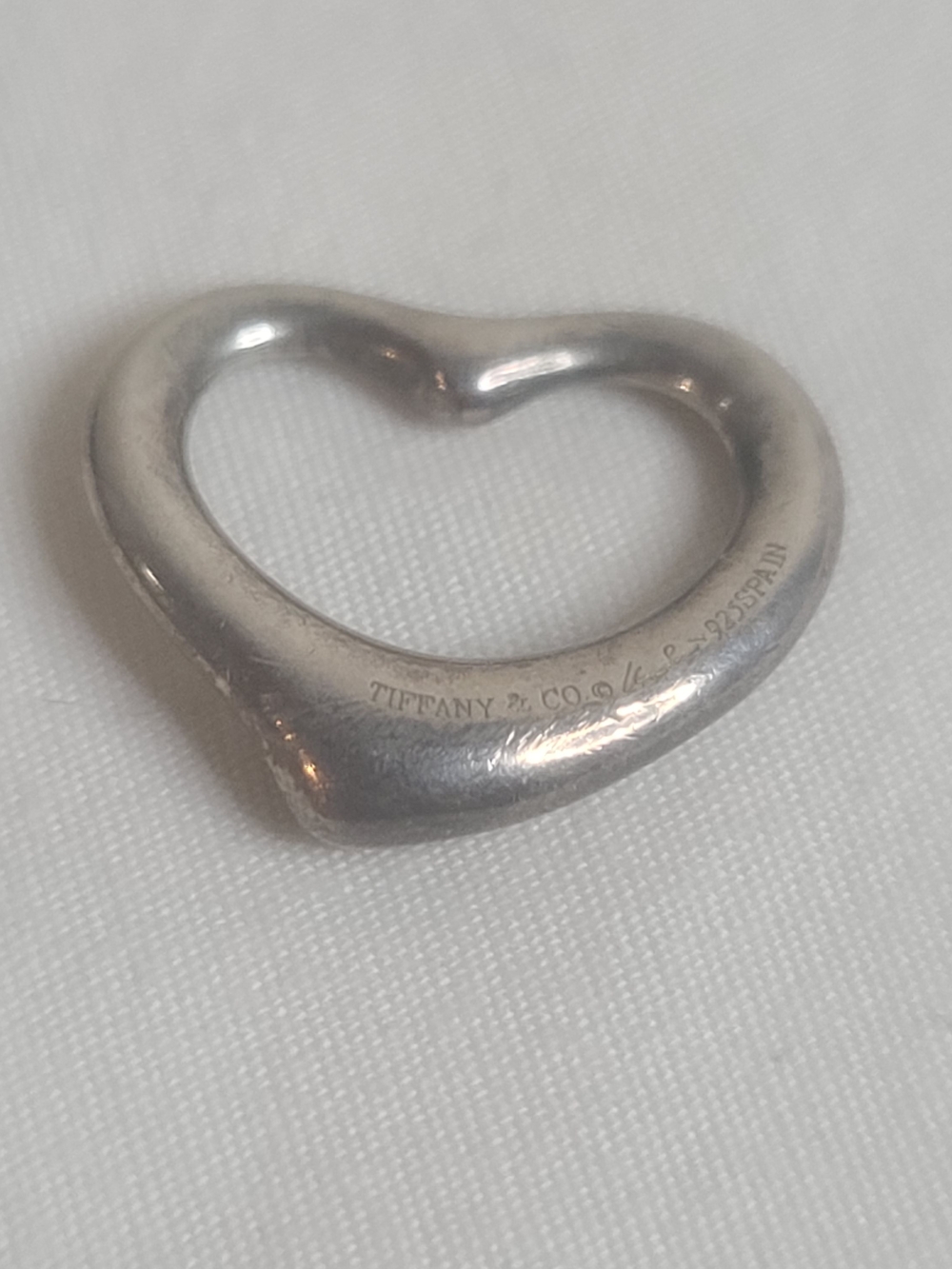 Tiffany & Co. Elsa Peretti Open Heart 925 Sterling Spain Pendant